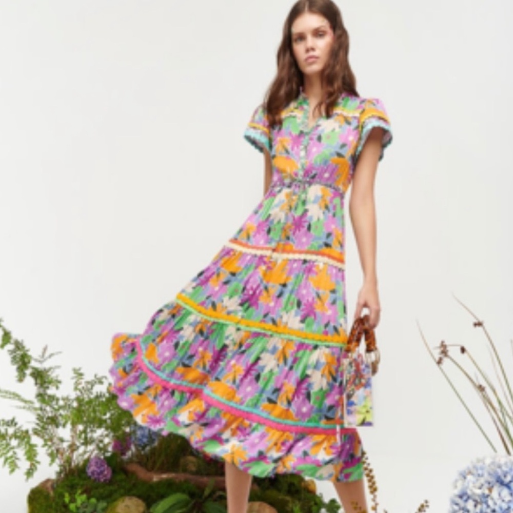 New! CeliaB Colorful Floral Midi Dress